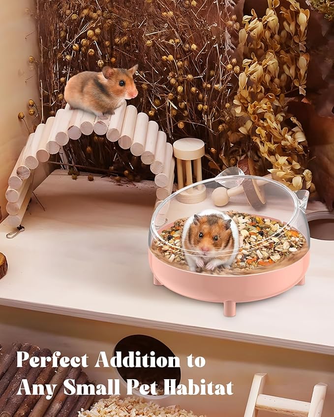 Pawfly Hamster Sand Bath Container, Hamster Sand Bath Box, Hamster Bathtub, Hamster Bathroom, Hamster Toilet, Plastic Dust Bath for Dwarf Hamsters, Syrian Hamsters, Mice, Gerbils & Small Animals