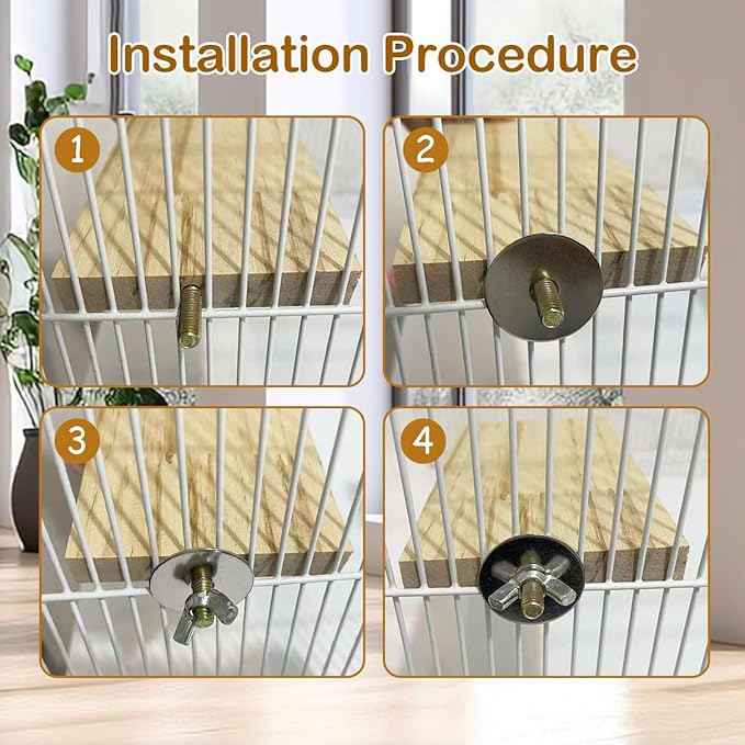 7 Pcs Chinchilla Ledges Wood Sets, Hamster Wooden Stand Platform with Lava Ledge Blocks Chew Toys Small Animal Cage Accessories for Rat Gerbil Guinea Pig Parrot Chipmunk Squirrel Mouse