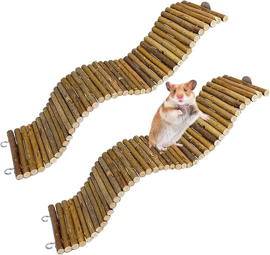 Rat Bendy Long Suspension Bridges Hamster Climbing Ladder Flexible Hamster Wooden Bridge for Mouse Rat