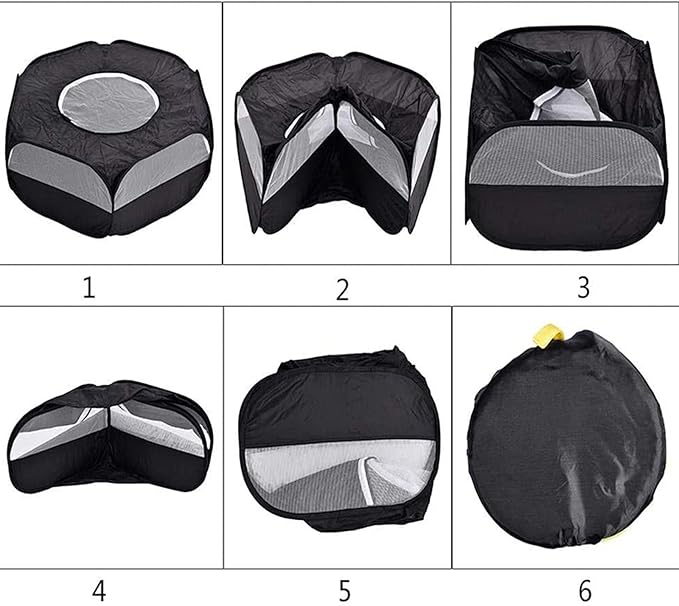 Mantouxixi Small Animal Playpen with Cover, Animal Chinchilla, Hamsters, Bunny, Rabbits, Kitten Kitten Ferret Playpen with Cover - Black