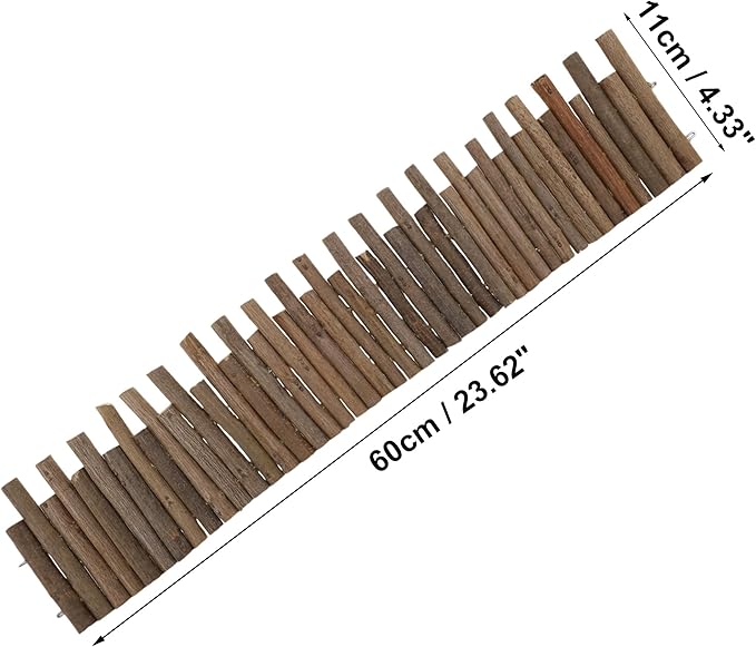 Hamster Toys, Flexible Hamster Wooden Bridge, 11.8In Hamster Fence, Hamster Cage Decor and Platforms, Hamster Cage Accessories(23.62In)