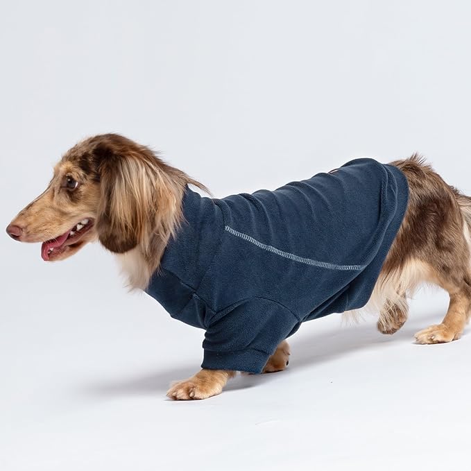 Fitwarm 3 Pack Classic Fleece Dog Sweater, Turtleneck Dog Sweatshirt, Dog Winter Clothes for Small Dogs Boy Girl, Pet Pullover Jacket, Cat Apparel, Blue, Grey, Navy, Large