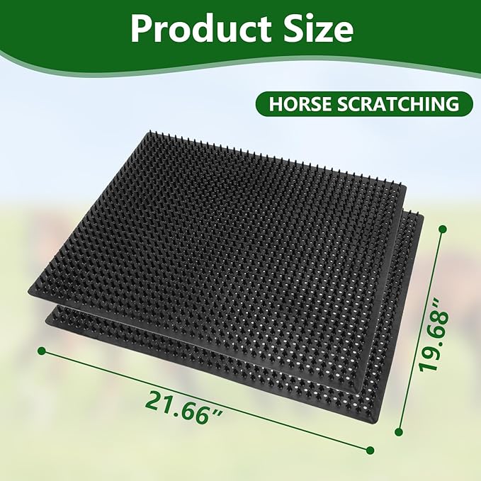 Horse Scratching Post Pad Goat Playground Toys for Horses and Goats to Play with Livestock Scratching Brush for Small Farm Animal Goat Sheep Cow Pig Dog Cat-2 Pack (21.66" x19.68") (Extra Large)