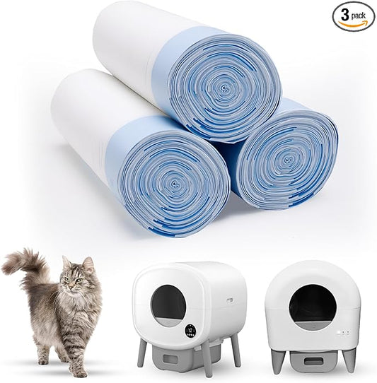 60 Count 26" x 11.8" Cat Litter Box Liners for Fsitego and Fumoi Self Cleaning Litter Box, Extra Thick Heavy Duty Cat Litter Bags Replacement, 3-4 Gallons of Capacity