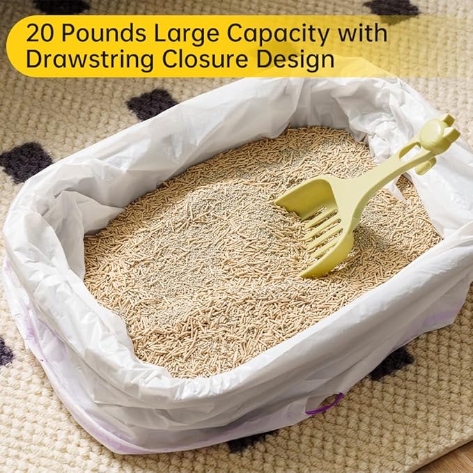 60 Count Self-Cleaning Litter Box Liners compatible with MW-SCO1/MW-SC02/MW-LR01 - Leakproof & Odor-Control Design, 2x Thicker Material Than Standard Liners, Automatic Cat Litter Box Accessories