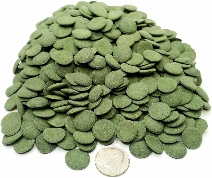 Aquatic Foods Inc. Sinking 12mm - 1/2" Spirulina Algae Wafers, Ideal for All Bottom Fish, Plecos, Shrimp, Snails, Crayfish, All Herbivorous and Omnivorous Tropical Fish... 1/2-lb