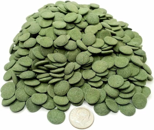 Aquatic Foods Inc. Sinking 12mm - 1/2" Spirulina Algae Wafers, Ideal for All Bottom Fish, Plecos, Shrimp, Snails, Crayfish, All Herbivorous and Omnivorous Tropical Fish...5-lbs