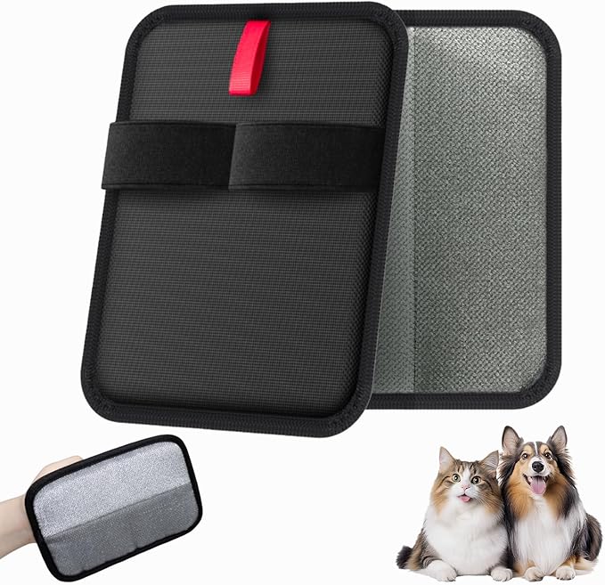 Pet Hair Remover, Reusable Electrostatic Pet Hair Removal Gloves, Dog & Cat Hair Removal Gloves Suitable for Carpets, Sofas, Curtains, Clothing, Upgraded Pets Grooming Fur Cleaner(Black)