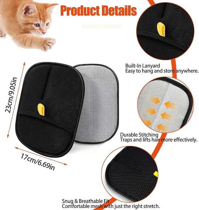 Pet Hair Remover Glove, Reusable Cat Dog Electrostatic Hair Remover Grooming Glove Tool