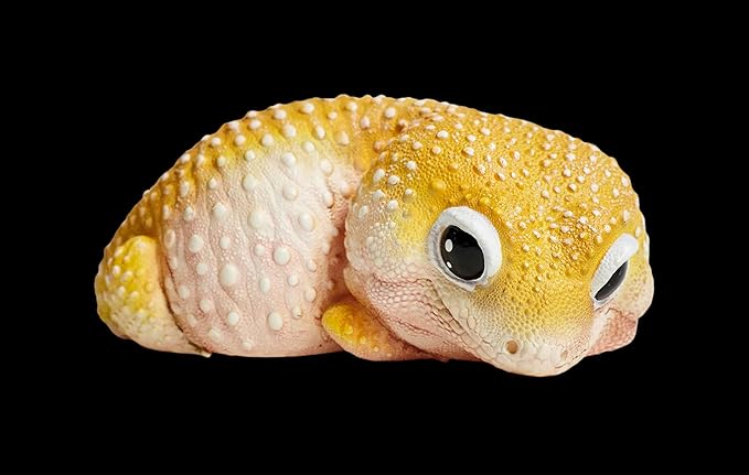 Animal Heavenly Body Series 2 Reptile Chubby Collectible Miniature - Gecko Statue for Home Office Decor, Realistic Sculpture (Eublepharis Macularius - Leopard Gecko (Tangerine))