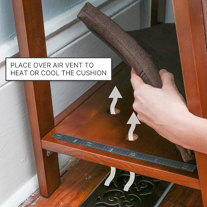 The Refined Feline A-Frame Cat Bed, Smoke Gray, Ventilated Base, Multipurpose Wood Cat Furniture Table, Easy To Clean Cushion, Removable & Replaceable Parts