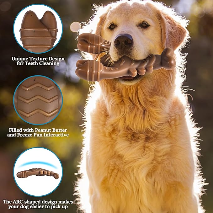 Dog Toys for Aggressive Chewers, Indestructible Toys for Large Dogs, Dog Chew for Large Medium Small Breed, 3 Pack Super Chewer with Tough Nylon, Gift for Dogs