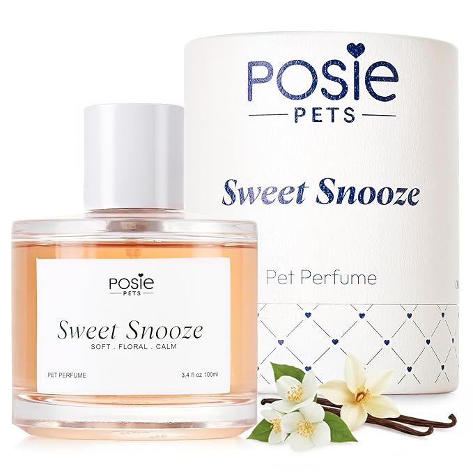 Dog Cologne Spray with Long Lasting Jasmine, Musk, and Vanilla Scent - Vegan Alcohol-Free Pet Deodorizer for Smelly Dogs - Water-Based Luxury Puppy Grooming Fragrance - Sweet Snooze, 100ml