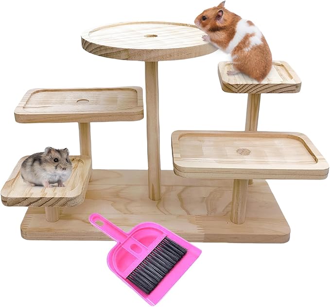 Hamster Climbing Ledge Wooden Gerbil Playground Exercise Platform Shelf for Mouse Dwarf Hamster Rat Sugar Glider
