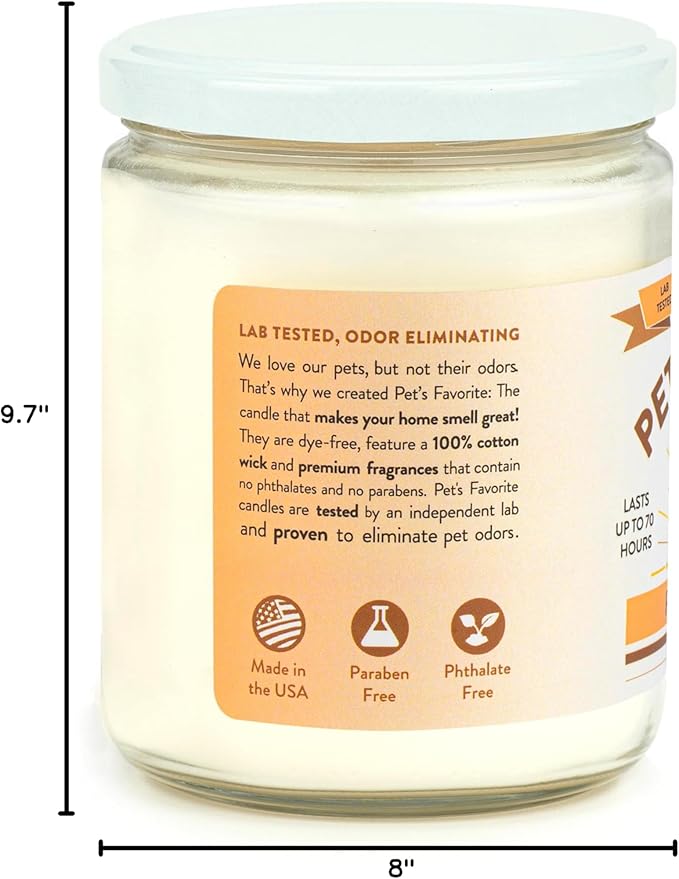 Pet's Favorite Pet Odor Candle, Clean Burning, Long Lasting Scented Candles with a Cotton Wick. (Pumpkin Spice, Pack of 2)