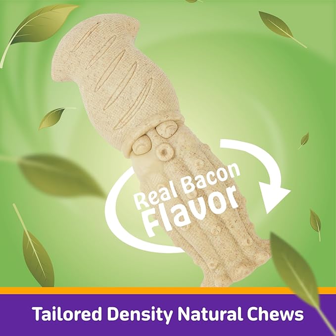 Tough Dog Toys for Aggressive Chewers, 1 Pack Indestructible Chew Toys, Nylon Dog Chew Toys for Large Medium Small Breed, Wood Color Cuttlefish