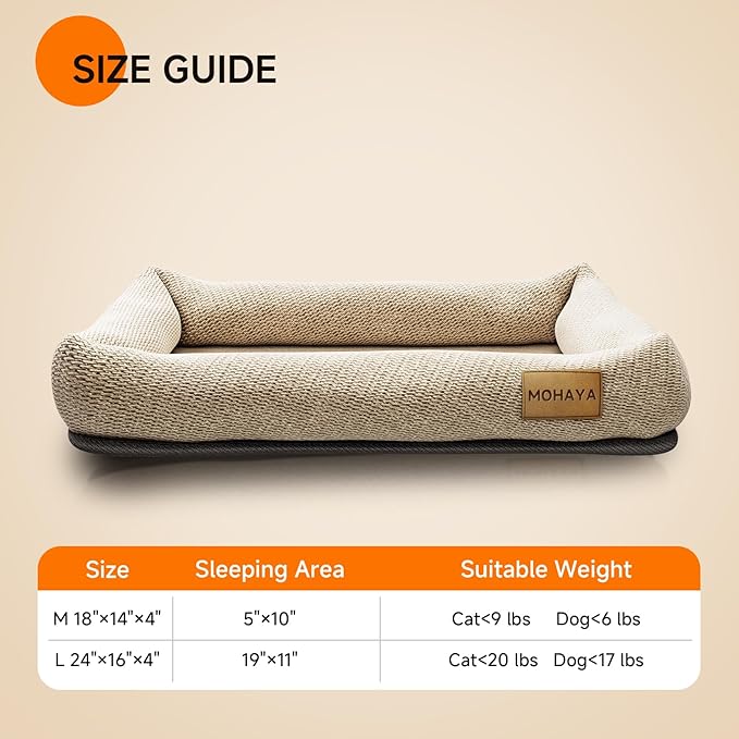 2-in-1 Pet Bed-M & Scratch Pad for Cats and Dogs – Breathable Jute & Cotton Dual-Layer Design, Durable Eco-Friendly Cat Lounger & Dog Bed with Cooling Comfort for Summer – Washable, Non-Slip