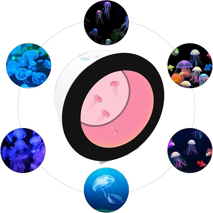 4.8Gal Jellyfish Aquarium Tank, Circular Fish Tank Aquarium with Remote Control,16 Colors Acrylic Betta Fish Tank for Keeping Jellyfish and Various Kinds of Fish