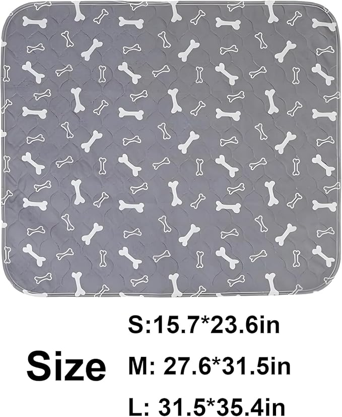 Washable Pee Pads for Dogs, Reusable Puppy Pads, Ultra-Durable 4-Layer Leak-Proof Training Mats with Non-Slip Bottom for All Breeds, Ideal for Indoor Training & Travel (Gray, L: 31.5" × 35.4")
