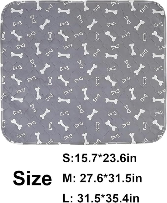 Washable Pee Pads for Dogs, Reusable Puppy Pads, Ultra-Durable 4-Layer Leak-Proof Training Mats with Non-Slip Bottom for All Breeds, Ideal for Indoor Training & Travel (Gray, M: 27.6" × 31.5")