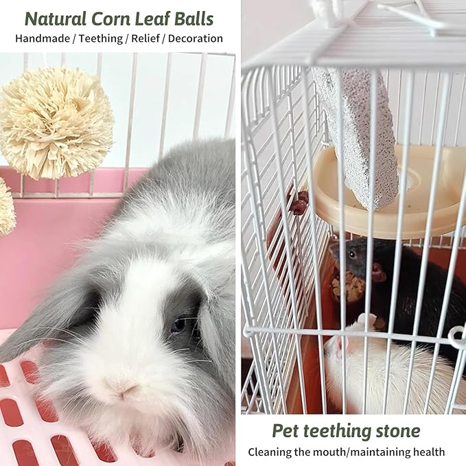 kathson Wooden Rabbit Toys Scratching Pad Bunny Chew Toys for Small Animal Rabbits Guinea Pigs Chinchilla Hamsters
