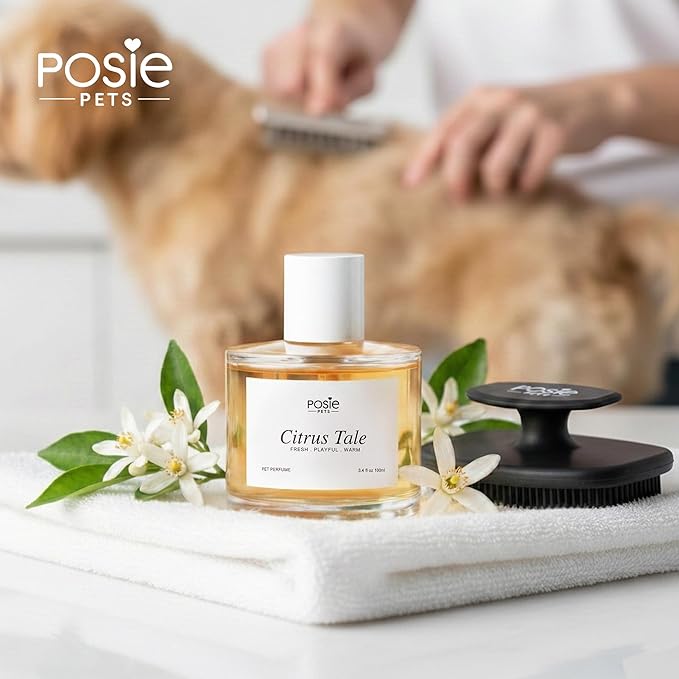 Dog Perfume Spray Long Lasting 4-8 Hours - Water-Based, Vegan Cologne - Luxury, Alcohol-Free Grooming Deodorizer for Dogs with Orange Blossom, Lavender, Vanilla - Citrus Tale, 100ml