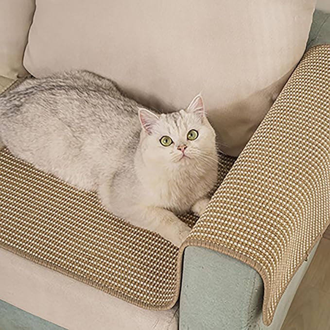 Cat Scratch Furniture Protector [36 x 24 Inch] FOOPOMARY Scratching Pad with Soft Cotton and Natural Sisal Blend for Indoor Cats, Protects Couch and Furniture from Scratching