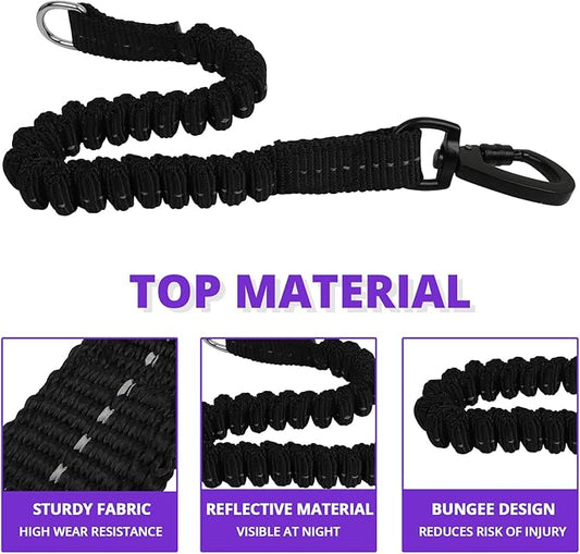 Long Dog Leash 15 FT: Heavy Duty Rope Leashes for Dogs Training with Swivel Lockable Hook Reflective Threads Bungee and Padded Handle - Dog Lead for Large Small Medium Dogs Outside Walking Hiking