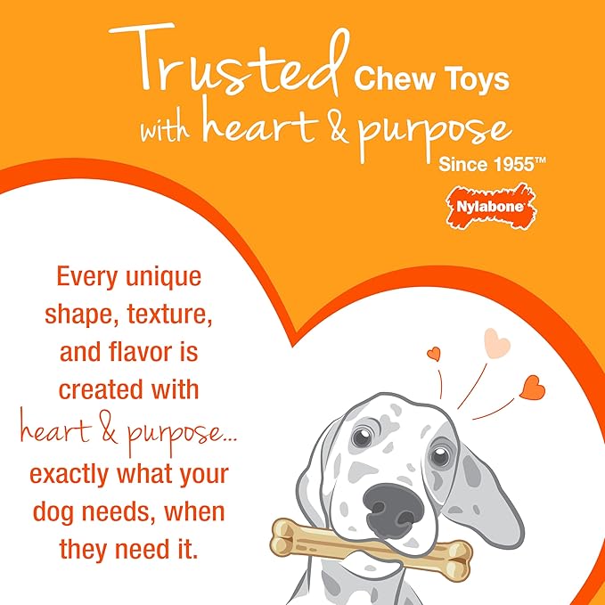Nylabone Power Chew Classic Bone Chew Toy for Dogs, Durable Dog Toys for Aggressive Chewers, Bacon Flavor, Medium/Wolf - Up to 35 lbs. (1 Count)