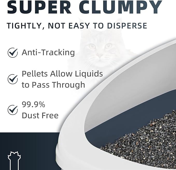 Mineral Ore Clumping Liþer, Natural Sodium-Based Raw Mineral Cat Litter | Dust-Free, Ultra Absorbent, Odor Control | Eco-Friendly, Low Tracking, Clumping Cat Litter 9.9LBS (9.9LBS_Black Diamond)