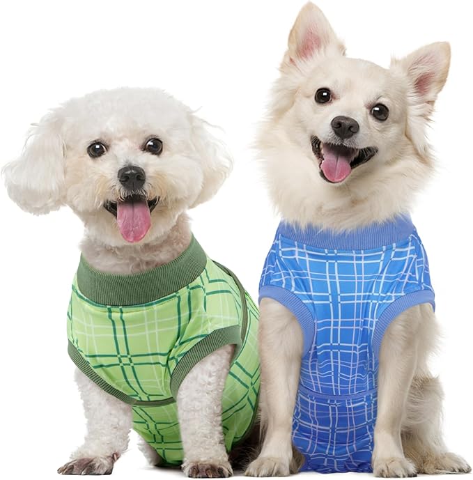 Kuoser Dog Recovery Suit for Female Male Dogs, Post-Surgery Bodysuit for Spay Neuter, Dog Onesie After Surgery, Anti-Licking Pet Surgical Recovery Suit, Blue M