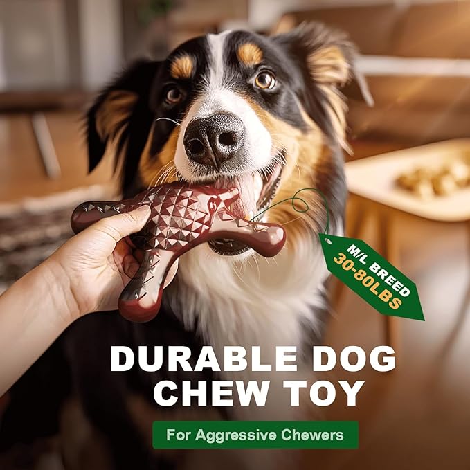 Dog Chew Toys for Aggressive Chewers – Indestructible Dog Toy,Tough Nylon Bone for Small and Medium Dogs, Puppy Teething & Indoor Play, Durable Chew Toy for Boredom Relief & Keep Dogs Busy