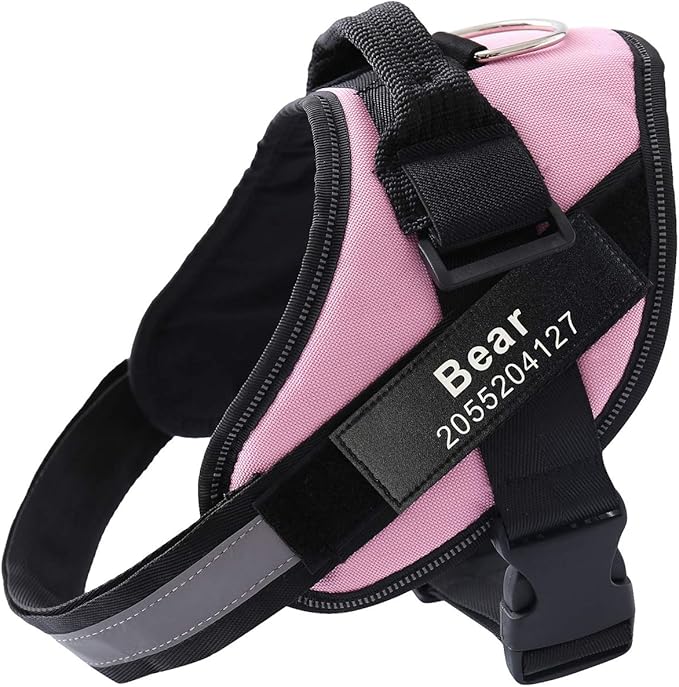HOTGOL Custom No Pull Dog Harness with Personalize Name and Phone Number Tag,Reflective Breathable Adjustable Pet Vest for Small to Large Dogs