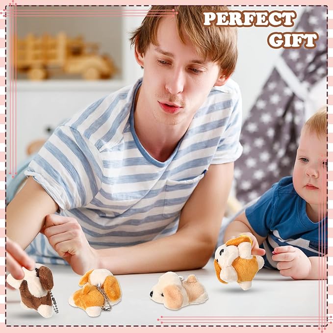 Sosation 20 Pcs Mini Dog Plush Stuffed Animal Bulk Small Dog Stuffed Animal Christmas Party Gift Soft Puppy Toy for Kids Student Goodie Bag Fillers Baby Shower Birthday Carnival Prize