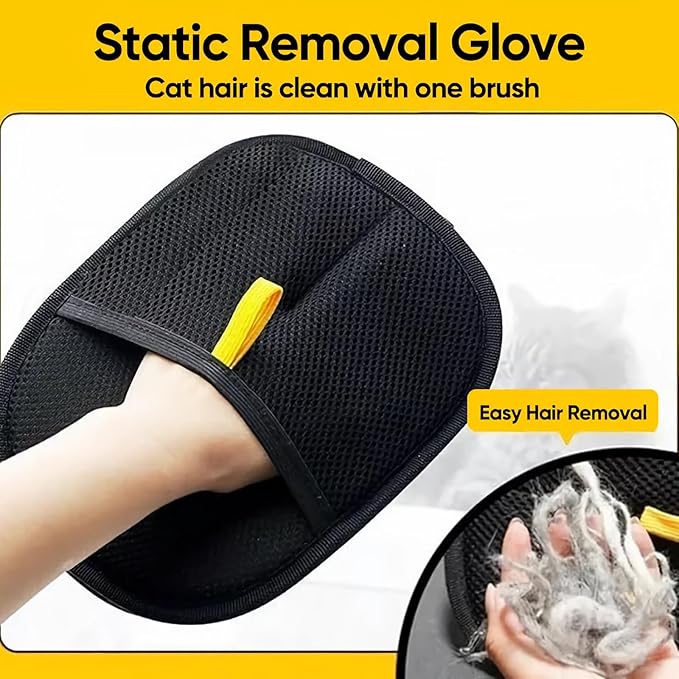 Pet Hair Removal Glove Reusable Anti Static Pet Fur Remover Glove for Furniture Clothes Bedding and More for Dogs and Cats Multi Surface Hair Cleaner Tool (3 pcs)