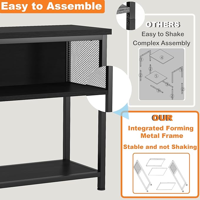 BSONE 20-29 Gallon Fish Tank Stand, Aquarium Stand Shelf, 0.71" Thickened Tabletop, 31" Wx17 Dx31 H, Black