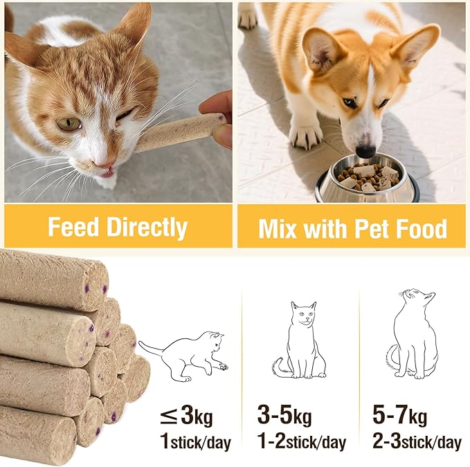 Freeze Dried Duck Stick Cat Treats, High Protein Healthy Treats for Cats & Dogs, Natural Teeth Cleaning Snacks, Gluten& Grain Free (50g)