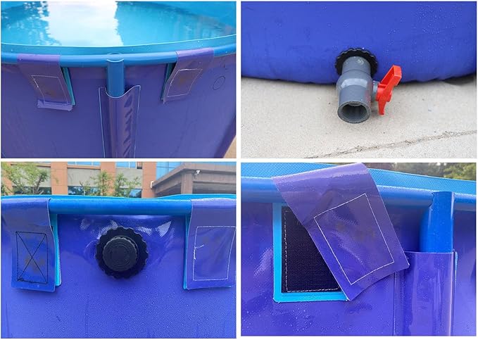 WANLIAN Pool Above Ground Canvas Fish Pond Circular Thickening Pool Large Collapsible Outdoors Tarpaulin for Koi Culture Agricultural Irrigation Water Storage Tank,Easy to Install(Belt Frame)(3 * 1)