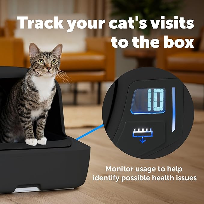 PetSafe ScoopFree Crystal Pro Automatic Self Cleaning Cat Litter Box System–Enclosed Front-Entry – Advanced Odor Control – Includes 1 Disposable Crystal Litter Tray – Black (ZAL00-18159)
