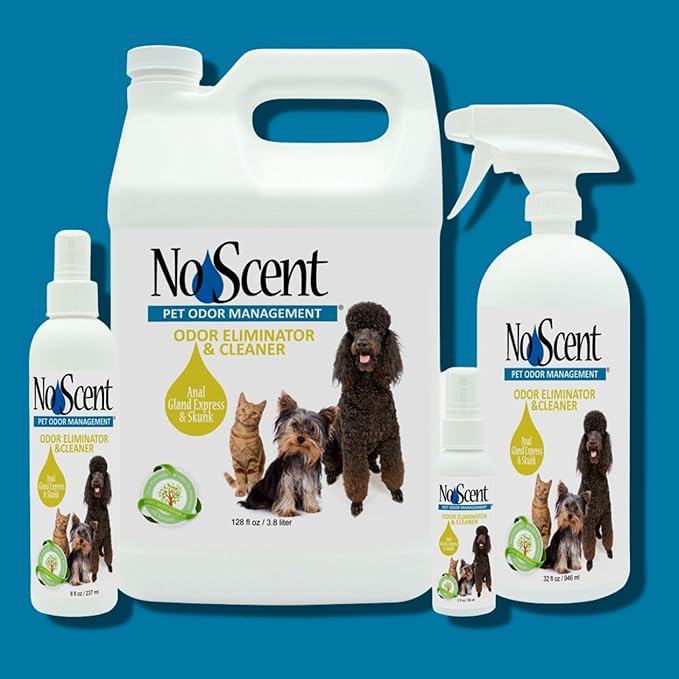 No Scent Anal Gland Express & Skunk - Professional Pet Grooming and Skunk Odor Eliminator & Cleaner - Safe Natural Fast Microencapsulating Spray on Fur Smell Remover for Dogs and Pets (2 oz x 2)
