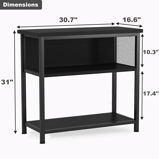 BSONE 20-29 Gallon Fish Tank Stand, Aquarium Stand Shelf, 0.71" Thickened Tabletop, 31" Wx17 Dx31 H, Black