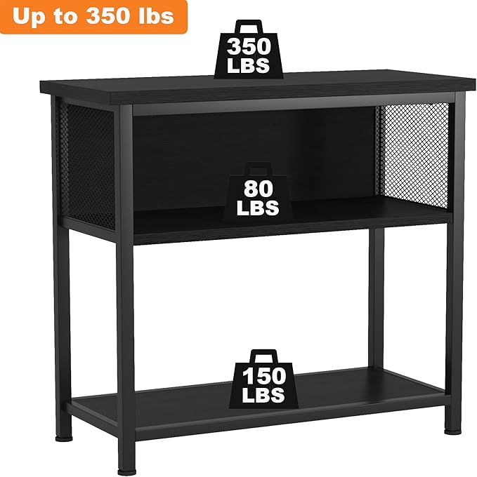 BSONE 20-29 Gallon Fish Tank Stand, Aquarium Stand Shelf, 0.71" Thickened Tabletop, 31" Wx17 Dx31 H, Black