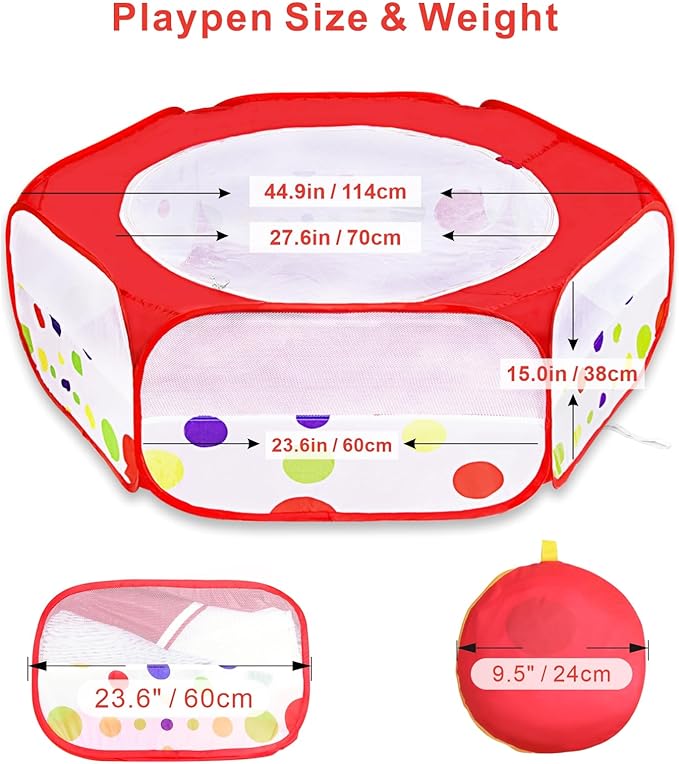 XIRGS Small Animal Playpen, Pet Playpen for Cat/Rabbit/Hamster/Guinea Pig/Bunny/Ferret/Kitten Toys Chick Brooder Box Cage Tent Pop Up Play Pen with Cover, Portable Play Yard Indoor Outdoor Waterproof