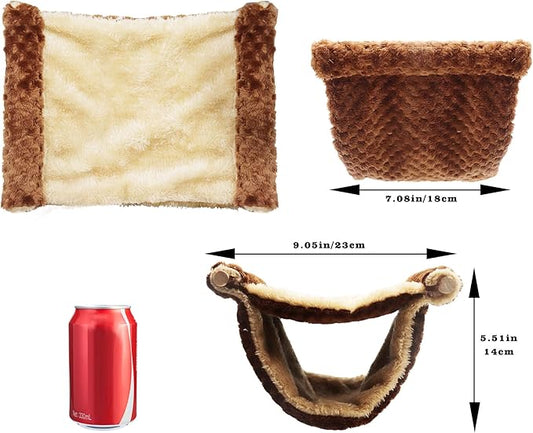 Rat Cage Accessories, Rat Hammock with Warm Soft Fluff, Rat Hammock for Cage, Birds Nest, Sleeping Bed, Cage Accessories for Rat, Hamster, Squirrel, Conure, Sugar Glider, Small Guinea Pig