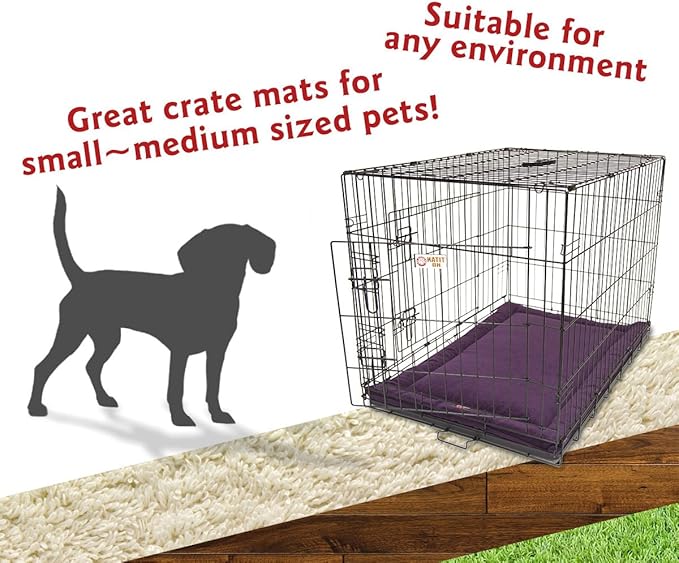 Majestic Pet Orthopedic Memory Foam Dog Crate Mat - Plush Pet Bed Pad for Crates & Kennels | USA Crafted | 30"x21" Villa Aubergine