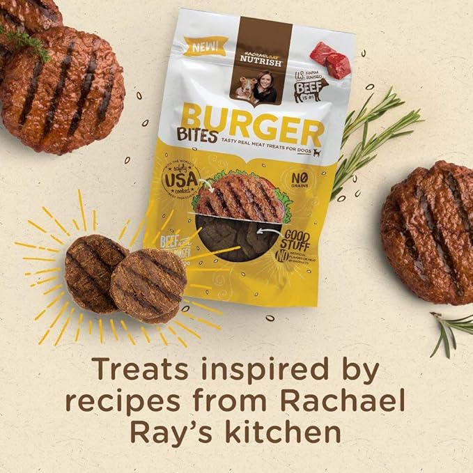 Rachael Ray Nutrish Burger Bites Dog Treats, Beef Recipe With Bison, 12 oz. Pouch