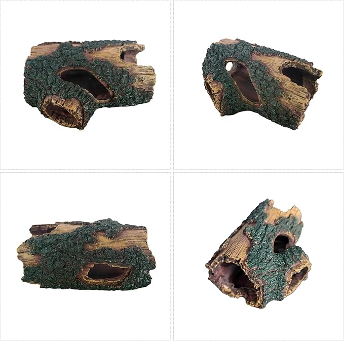 Aquarium Resin Hollow Tree Trunk, Betta Fish House Aquarium Decoration, Fish House cave Wooden House Decoration, Suitable for Aquariums of Different Sizes.