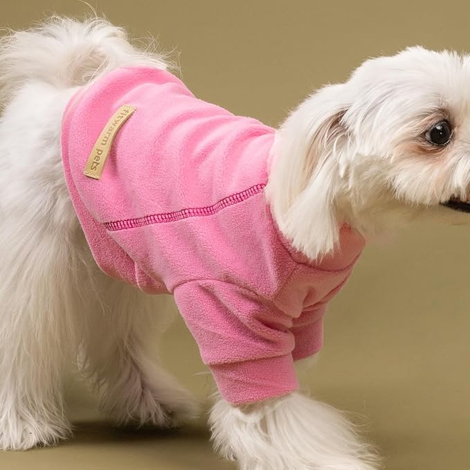 Fitwarm 3 Pack Classic Fleece Sweatshirt for Small Dogs and Cats, Pullover Jumper in Pink, Rose and Baby Pink