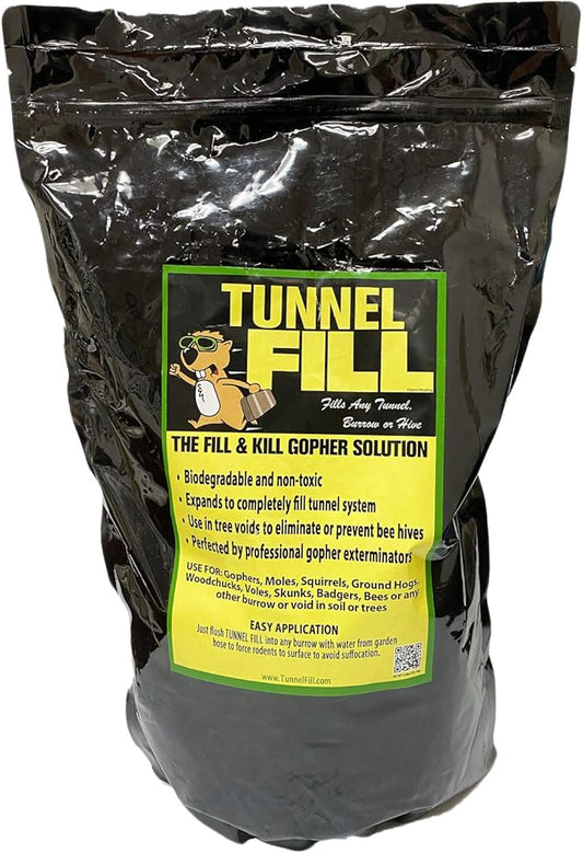 Evicts Gopher & Moles | Expanding Spiced Tunnel Fill – Tube Expands to Fill 200 Linear Feet. Family & Pet Safe.