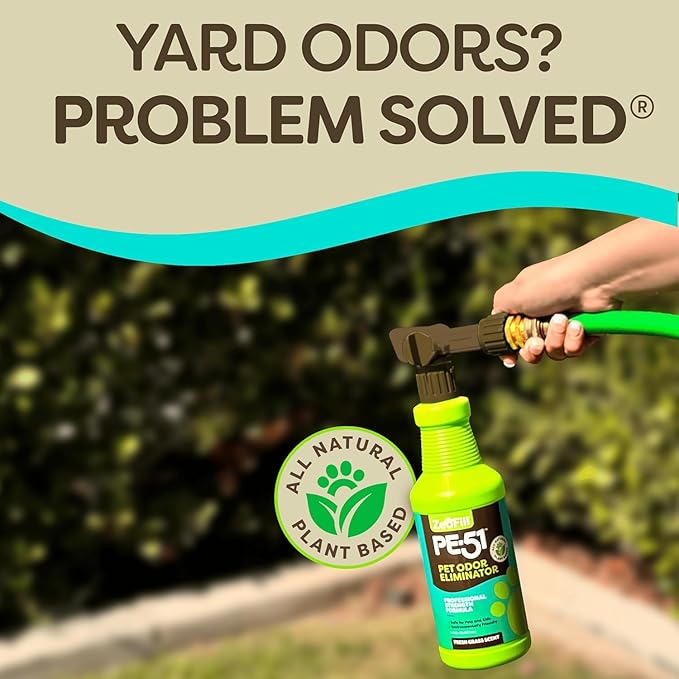 ZEOFILL PE-51 Economy Pack - 1 Gallon & 32oz Garden Hose Spray Bottle – Pet Urine, Pet Odor, & Yard Odor Eliminator – Dogs Urine Odor Deodorizer – Outdoor Use – All Natural Eco-Friendly Enzymes